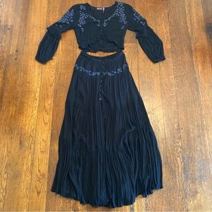 Free People Embroidered Skirt & Top Set